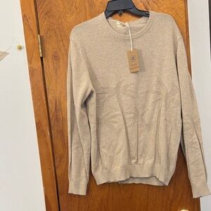 NWT Marine Layer Scenic Crewneck Sweater in Oatmeal  Featuring Palm Trees Large